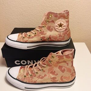 Converse Chuck Taylor All Star High Leopard Particle Beige Wmns US6 559837F New